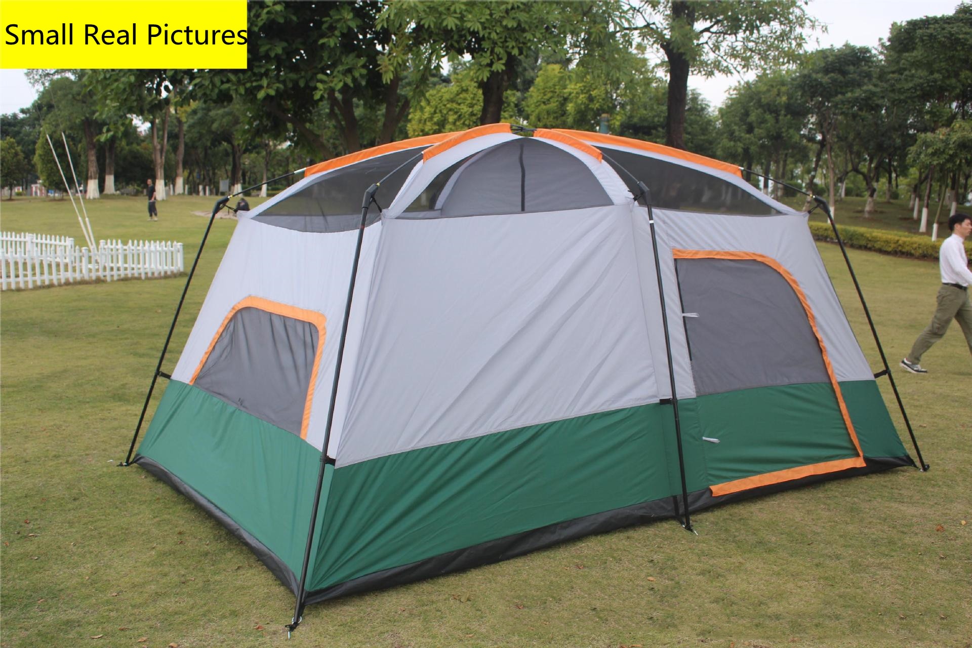Cheap Goat Tents Outdoor Camping Tent Portable Rainproof Mosquito Proof Double Layer Tent 3 5 People One Bedroom One Hall Small Size Tent   